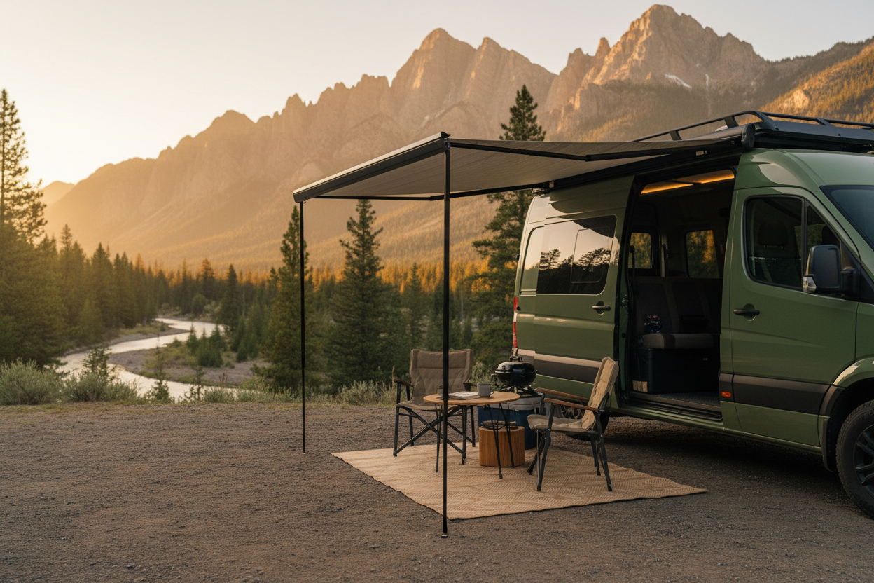 Toldos campervan resistentes y fáciles de instalar para sombra y vida al aire libre, ideales para cualquier parada de aventura.